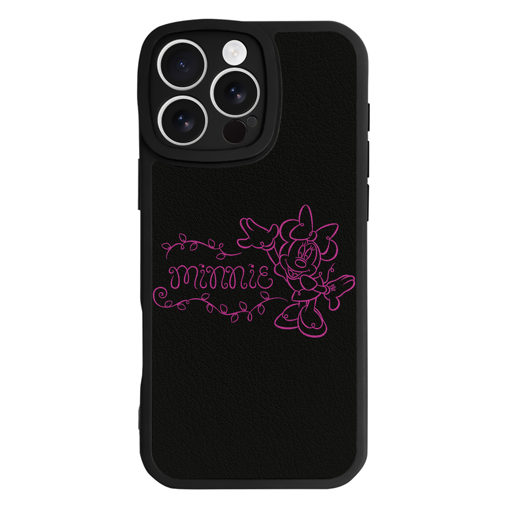 （画像用） ミッキーマウス Mickey Mouse 【iPhone 16シリーズ対応】シリコンスマホケース（レザー調） 材質：シリコン
